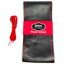 Husa Volan Camion 45cm din Piele Neagra Perforata