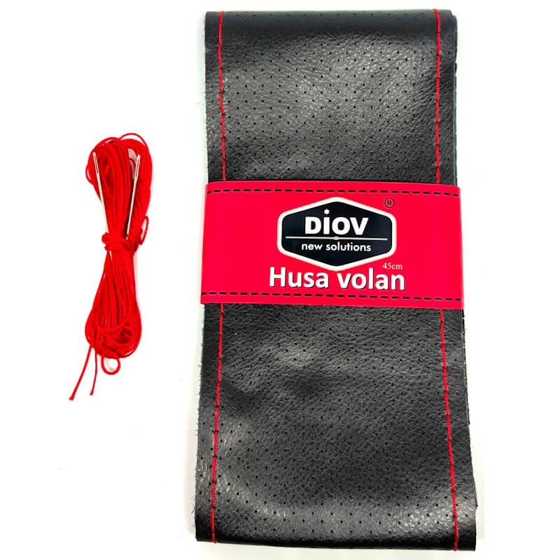 Husa Volan Camion 45cm din Piele Neagra Perforata