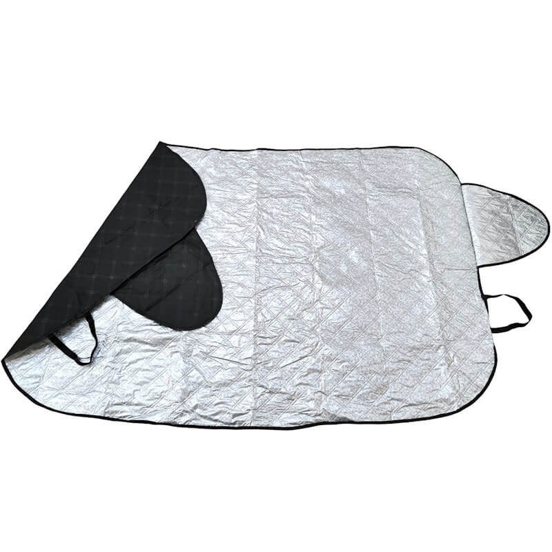 Folie Parasolar Parbriz Iarna-Vara Argintiu-Negru 140x95cm