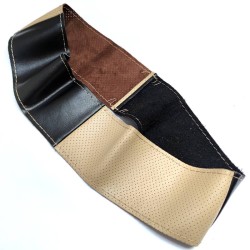 Husa Volan Premium Piele Neagra si Bej Perforata pe Lateral