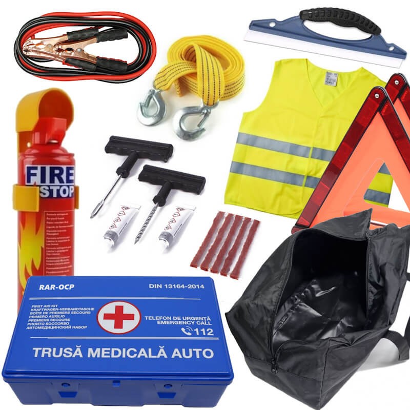 Pachet Sufa Trusa Medicala Stingator 2 Triunghiuri, Vesta si Geanta