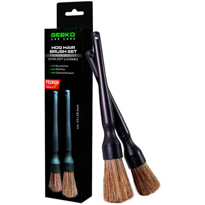 Set 2 Pensule Detailing Profesionale Gecko cu Par Natural