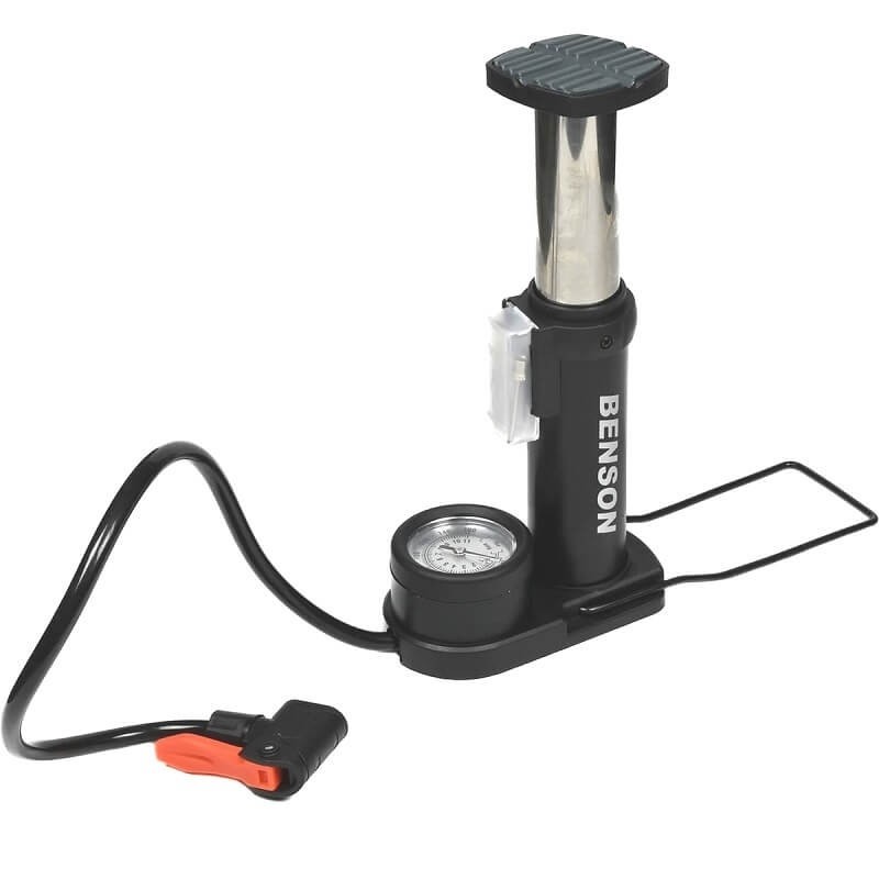 Pompa Metalica de Picior pentru Bicicleta, Auto, Moto, cu Manometru