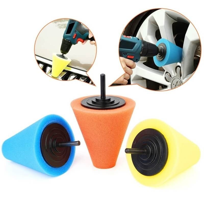 Set 3 Bureti Conici Lustruit Jante cu Bormasina, Diferite clase de abraziune