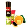 Set spuma curatare tapiterie piele cu perie si crema protectie