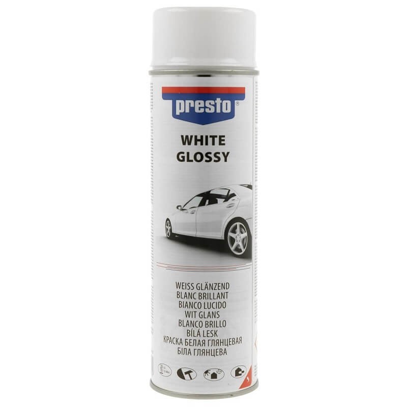 Spray Vopsea Auto Alb Lucios, Presto 500ml